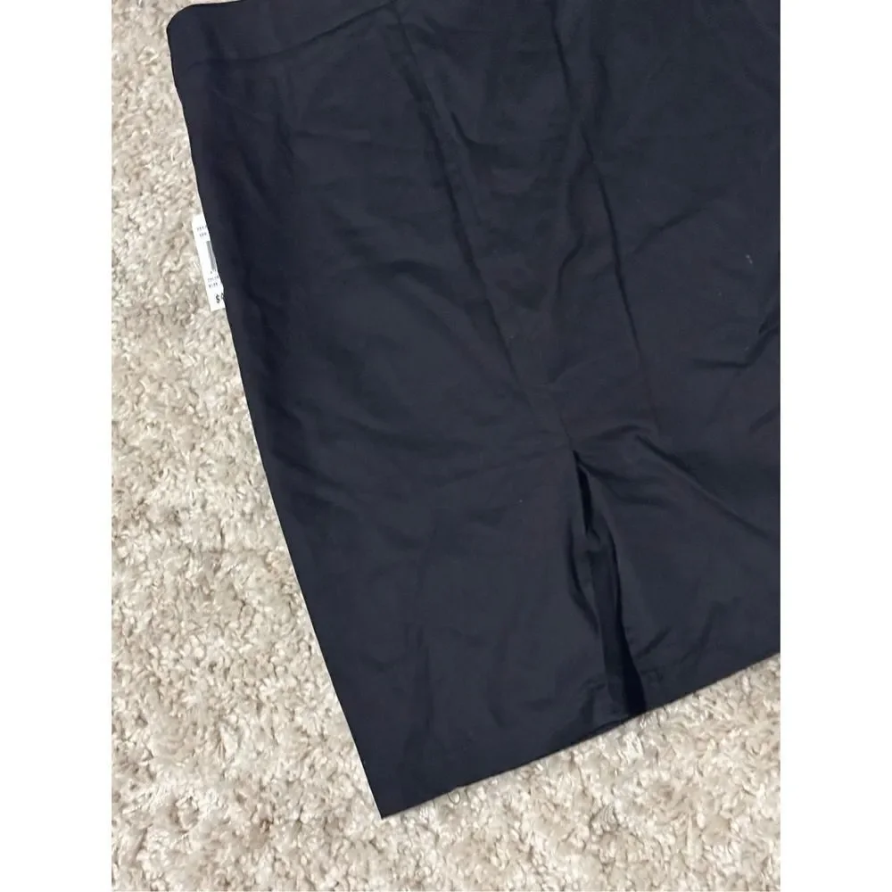 NEW WITH TAGS VINTAGE Larry Levine Stretch KNEE length Skirt Size 6 black with s